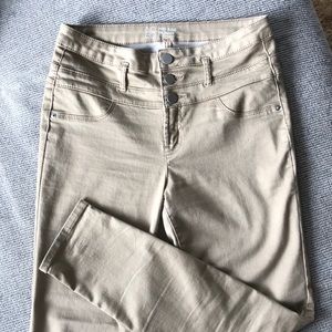 High-rise khaki jeggings